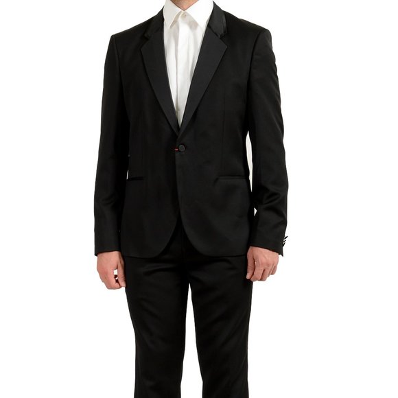 Hugo Boss Other - Hugo Boss Men's "Arti/Hesten201E1" Extra Slim Black Tuxedo Wool One Button Suit
